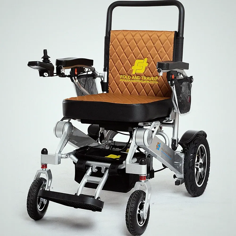 Fold And Travel Lightweight Foldable Remote Control Electric Power Wheelchair