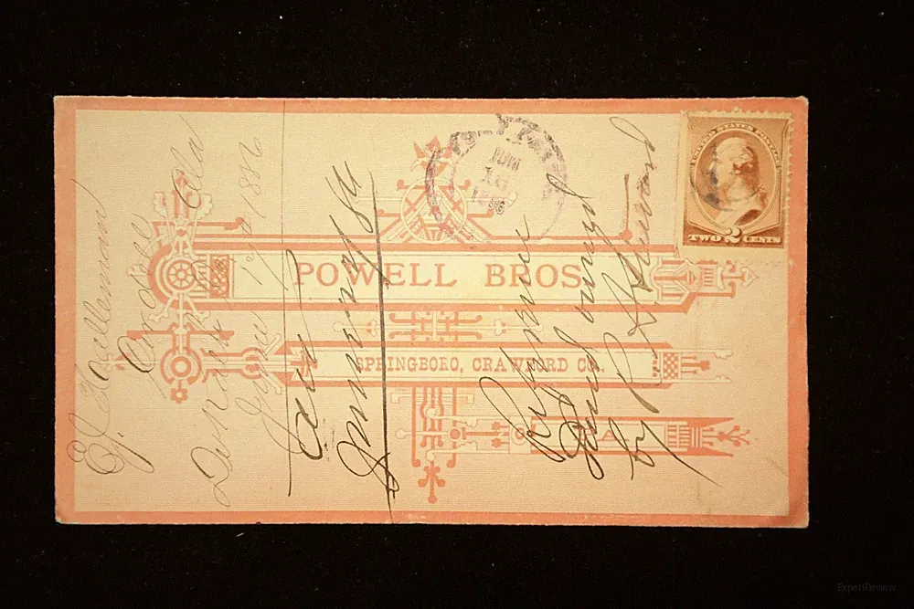 US COVER FOR PAYNE ALABAMA 1886 ALL OVER ADVERTISING BACKSTAMP